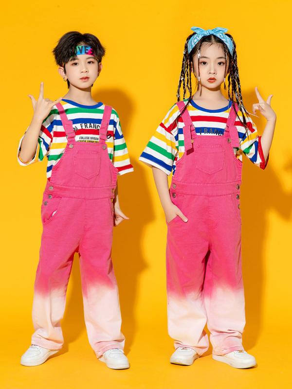キッズ ダンス衣装 ジュニア 小学生 チアリーディング チアダンス ストリートダンス 競技会 運動会 発表会用 やわらか素材 綿混