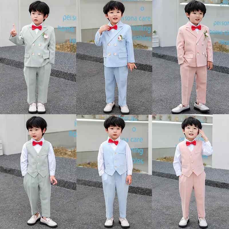 スーツ 男の子 キッズ 秋冬 ブリティッシュ 学院風 フォーマル 礼服 セットアップ 結婚式 フラワーボーイ 発表会 誕生日 パーティー セレモニー 1歳記念 ポリエステル素材 100cm 110cm 120cm 130cm 140cm