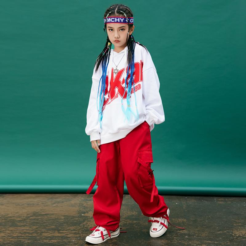 ダンス衣装 キッズ 女の子 ジュニア 子供服 ヒップホップ ストリートダンス かっこいい クール おしゃれ トレンド スウェット 上下セット 発表会 ステージ 練習着 イベント服