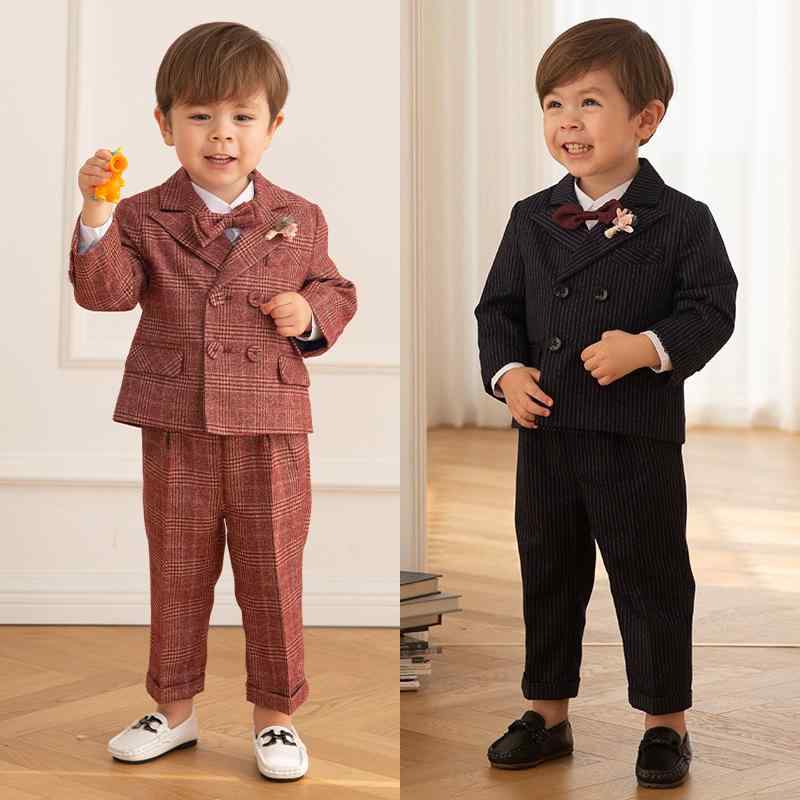 スーツ 男の子 男児 ベビー キッズ 幼児 フォーマル セットアップ 英国風 韓国風 結婚式 発表会 誕生日 花童 入園式 卒園式 七五三 記念日 秋冬春 防寒 暖かい 裏起毛