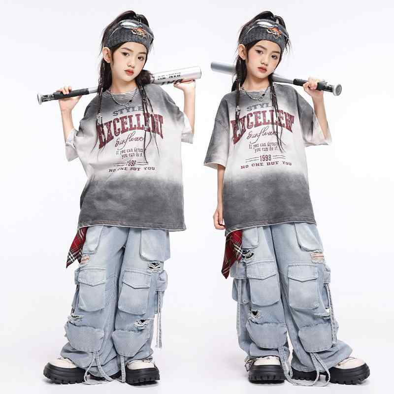 ダンス衣装 キッズ 女の子 ジュニア ストリートダンス ジャズ ヒップホップ ドラム 発表会 ファッションショー 動きやすい スポーツ パフォーマンスウェア コットン素材 オールシーズン セットアップ