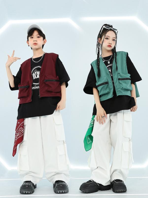 ダンス衣装 キッズ ジュニア 男女兼用 男の子 女の子 ヒップホップ ストリートダンス ジャズダンス 発表会 ステージ 演出服 セットアップ おしゃれ かっこいい ストリート系ファッション 綿混 柔らかい
