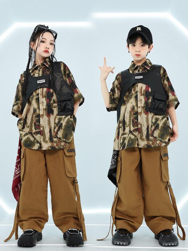 ストリートダンス衣装 キッズ 男の子 女の子 ヒップホップ ジャズダンス 発表会 イベント ステージ 舞台 セットアップ 上下セット 柔らかい肌触り ポリエステル ダンスウェア レッスン着