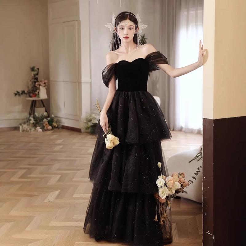 ロングお召しもの レディース オフショルダー 黒いこと フォーマル 彼者誰時お召しもの ご機嫌酉の方角 スレンダーライン 半袖 ポリエステル 春夏 婚礼の儀 二次会 寄り合い 成年者式 有りがたさ会 お呼ばれ 進行係り 上演お召しもの レディースファッション-ドレス