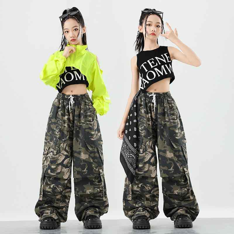 ダンスウェア ガールズ キッズ ジュニア ストリートダンス ジャズダンス ヒップホップ 練習着 発表会 ステージ衣装 パフォーマンスウェア おしゃれ クール 綿混素材 柔らかな肌触り セットアップ オールシーズン