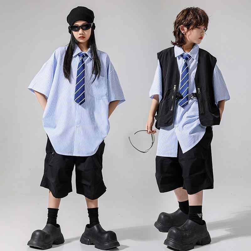 ダンス衣装 キッズ ジュニア 男女兼用 ヒップホップ ストリート ジャズ セットアップ 上下セット 迷彩 カモフラージュ柄 練習着 発表会 ステージ衣装 綿混 柔らか 肌触り 夏