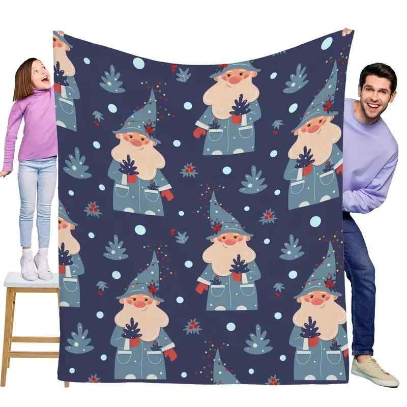 ブランケット クリスマス柄 レトロ キャラクター かわいい フランネル 保温 多用途 オフィス リビング 自宅用 毛布 ポリエステル素材 オールシーズン