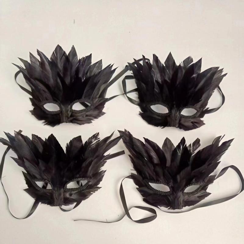 恍ける レディース ハロウィン 半顔 仮面舞踏会 舞い踊る会 寄りあい ベネチアン 羽 羽毛 今めかしい 可愛らしい 可塑性物質製 黒いこと サクラ色 でき事 コスプレ