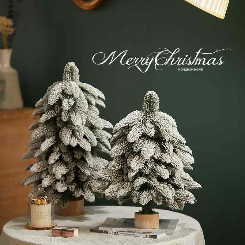 クリスマスツリー 卓上 ミニ リアル 雪付き 植毛加工 PE素材 松の木風 グラデーション 45cm 60cm 90cm 北欧風 おしゃれ インテリア デコレーション オーナメント 置物