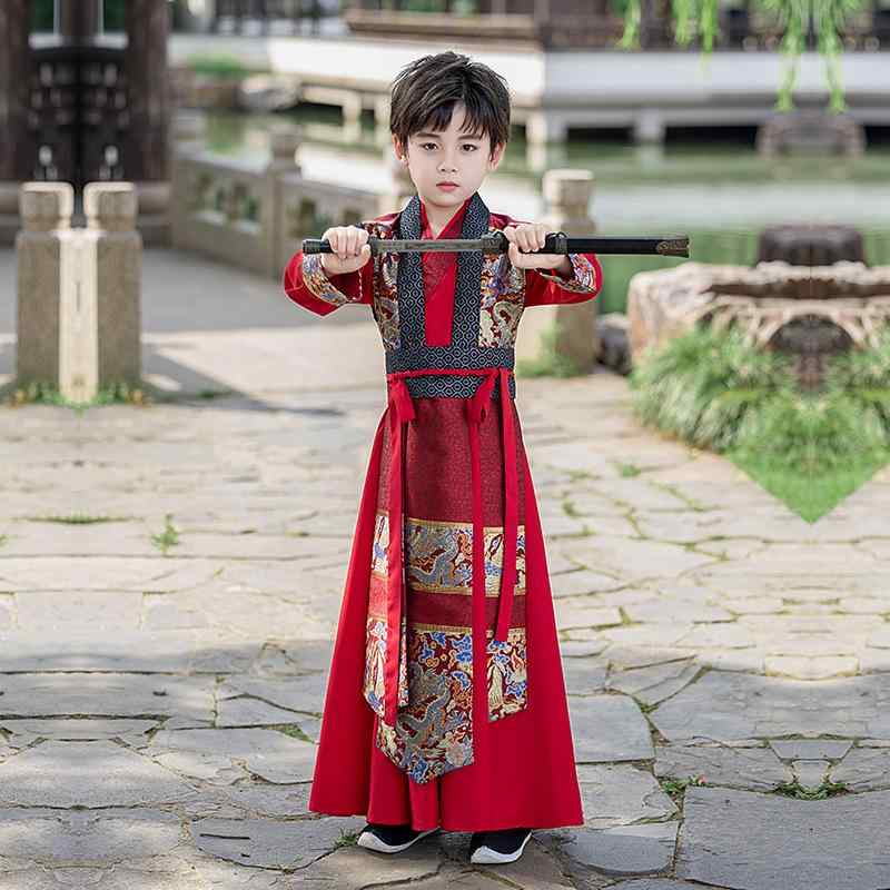 漢服 男の子 キッズ ボーイズ 春夏 中国服 古代衣装 唐装 セットアップ 高級感 貴公子風 書生風 柔らかい肌触り ポリエステル イベント 発表会 お祭り