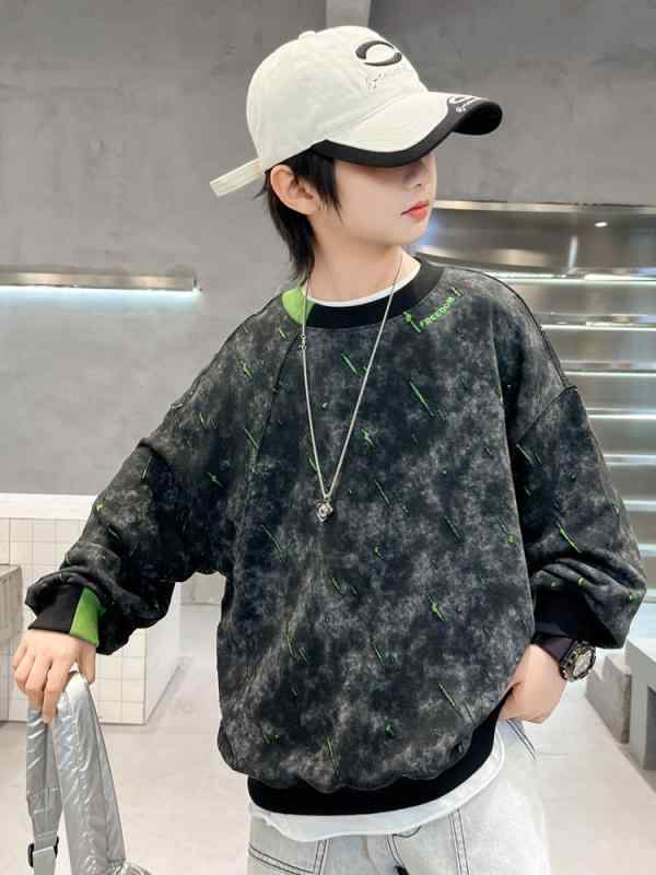 スウェット キッズ 男の子 プルオーバー トレーナー 春秋 綿混 コットンブレンド 柔らかい肌触り 中大児 ジュニア 通学 普段着 部屋着 おしゃれ かっこいい カジュアル 長袖 無地 シンプル カットソー インナー 韓国ファッション