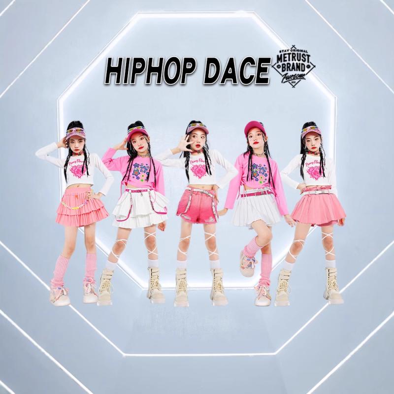 ダンスウェア キッズ 女の子 ジャズダンス ストリートダンス ヒップホップ 発表会 ステージ衣装 ドーパミンカラー スイートクール 目を引く トレンド ガールズグループ風 春秋