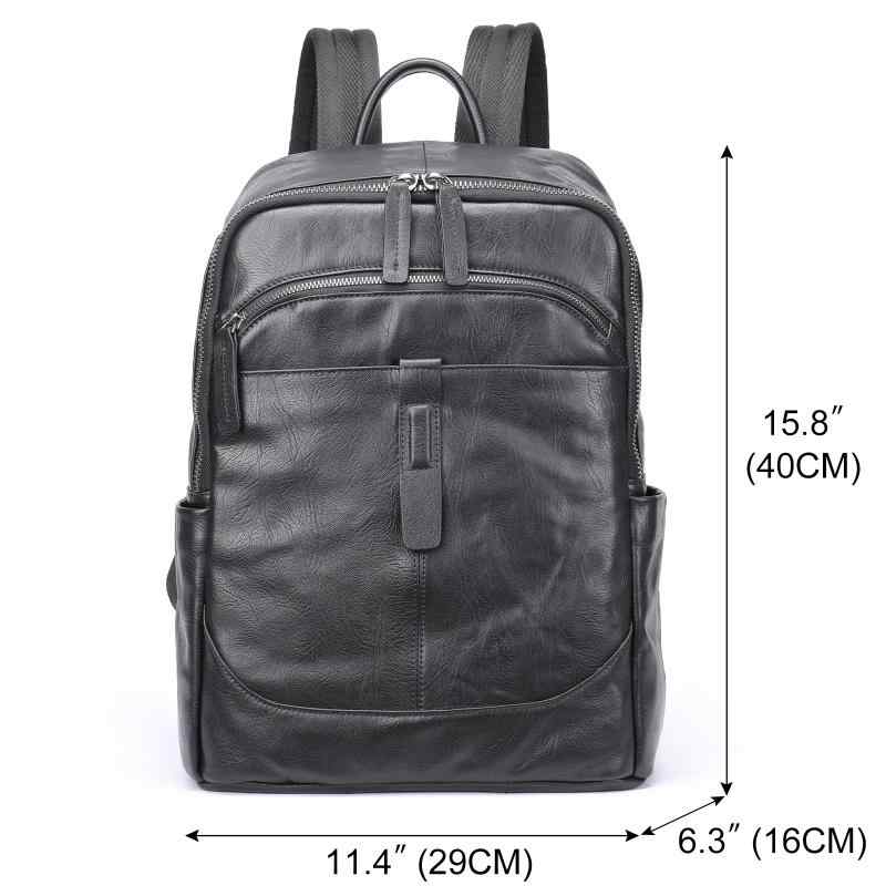 バックパック メンズ 軽量 ノートPC対応 14インチPC収納 通勤 通学 旅行 トラベル デイリーユース 本革 牛革 レザー カジュアル シンプル スタイリッシュ 丈夫