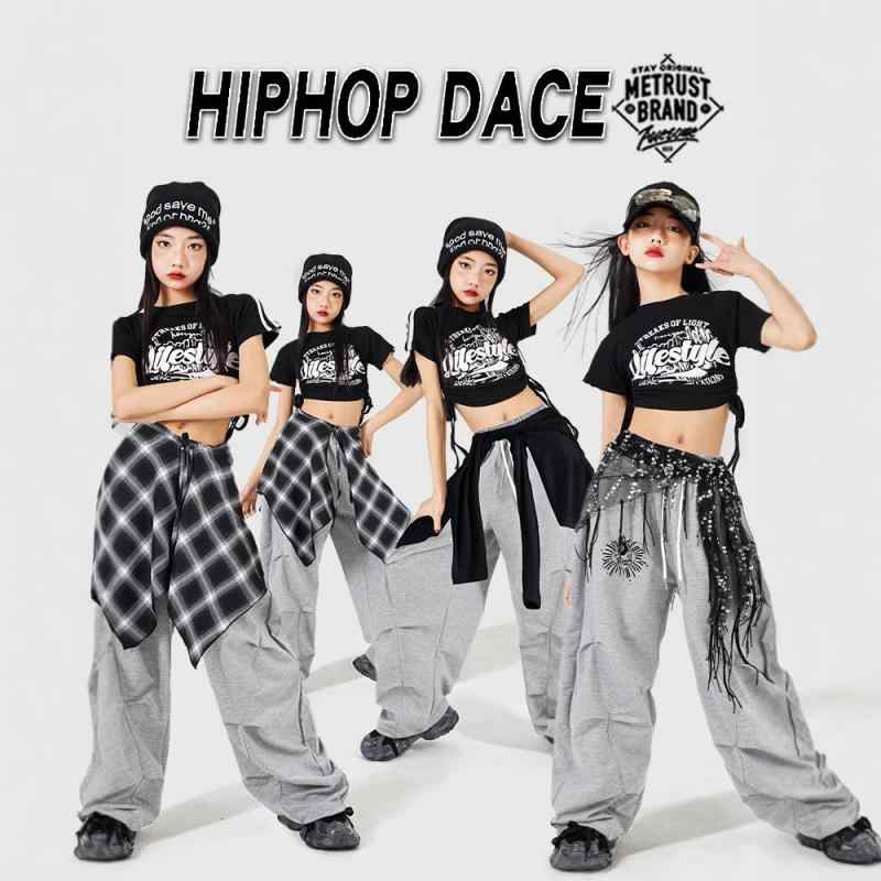 キッズ 女の子 ダンスウェア ジャズ ストリート 練習着 レッスン着 発表会 ステージ クロップドトップス へそ出し ショート丈 パンツ セットアップ 吸汗速乾 夏用 ジュニア 子供 ガールズ おしゃれ
