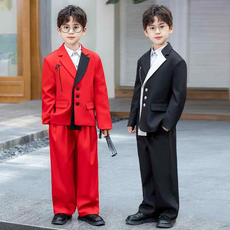 スーツ キッズ 男の子 ネオ中華風 フォーマル セットアップ パンツスーツ 発表会 ピアノ 結婚式 入学式 卒業式 七五三 イベント 舞台衣装 礼服 パーティー ポリエステル 秋冬春