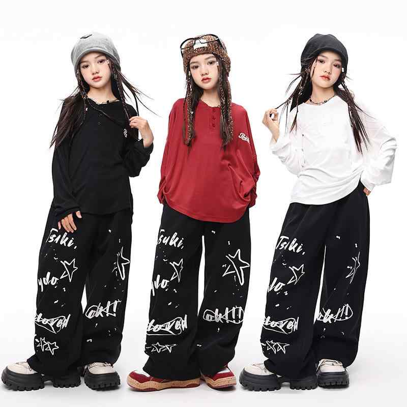 ダンス衣装 キッズ ガールズ 速乾 ヒップホップ ジャズ ストリート セットアップ 上下セット 発表会 舞台 ステージ パフォーマンスウェア 練習着 K-POP 韓国 ファッション