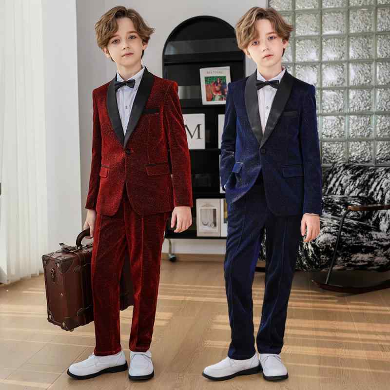 スーツ キッズ 男の子 フォーマルスーツ 秋冬 英国風 無地 ピアノ発表会 演奏会 司会 舞台衣装 セットアップ