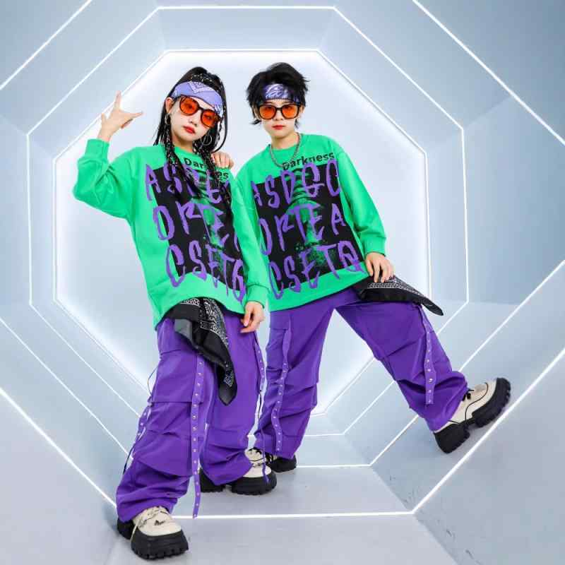 キッズ 男女兼用 ダンス衣装 ヒップホップ ストリート ジャズ ベスト セットアップ 発表会 舞台衣装 綿素材 春秋物 ジュニア 子供 男の子 女の子 カジュアル 練習着