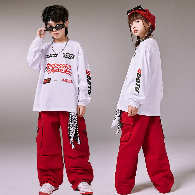 ダンス衣装 キッズ 男の子 ヒップホップ ストリート 動きやすい スウェット トレーナー パンツ セットアップ 上下セット かっこいい おしゃれ 目立つ 発表会 練習着 春秋 綿素材