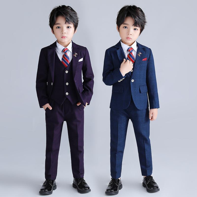 セレモニースーツ 男の子 キッズ チェック柄 ブリティッシュスタイル 秋冬 ポリエステル 裏起毛 酵素洗い加工 セットアップ 幼稚園 保育園 1歳バースデー おしゃれ フォーマルジャケット