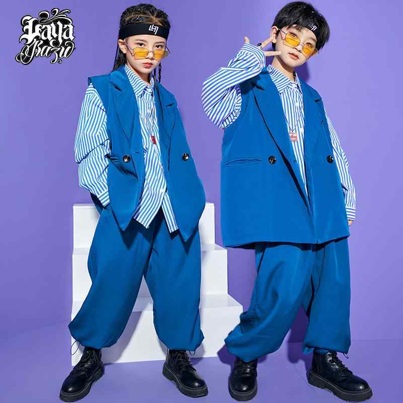 キッズ ダンス衣装 男の子 男児 女の子 女児 韓国風 ヒップホップ ジャズダンス ストリートダンス セットアップ ベスト スーツ ゆったり 発表会 練習着 綿100% やわらか素材