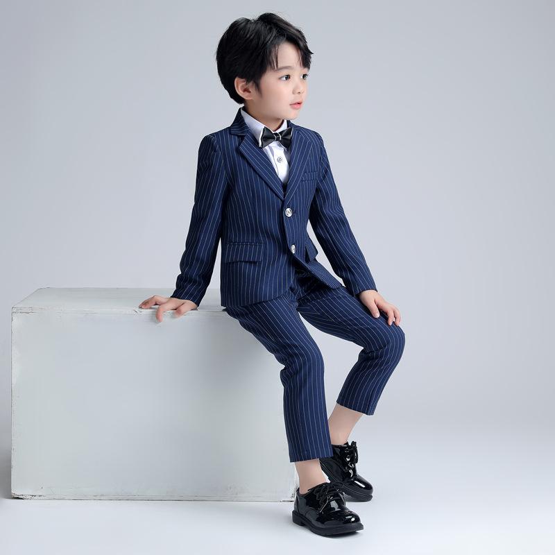 スーツ 男の子 キッズ フォーマル セットアップ ピアノ発表会 結婚式 リングボーイ 1歳誕生日 七五三 記念日 ブリティッシュスタイル カジュアル シングルボタン ジャケット ベスト ロングパンツ 春秋 ポリエステルサージ生地