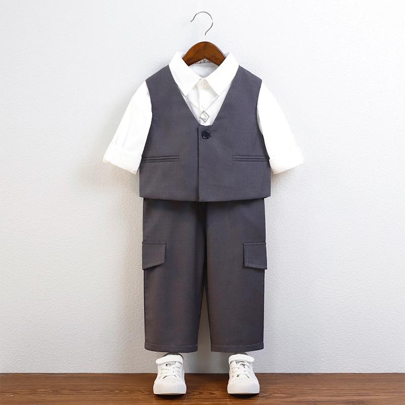 セットアップ 男の子 ベスト スーツ 2点セット フォーマル 礼服 発表会 ピアノ発表会 結婚式 入学式 卒業式 七五三 ブリティッシュ カジュアル 紳士服 春秋 柔らかな肌触り