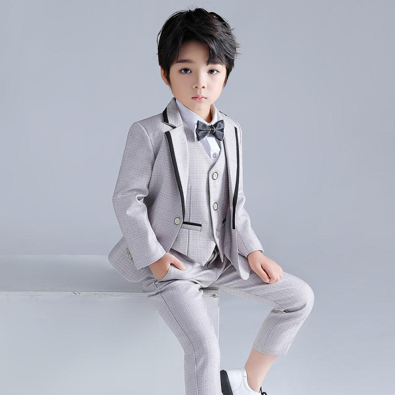 おしゃれ かっこいい イギリス風 男の子 フォーマルスーツ セットアップ ジャケット 秋冬 発表会 演奏会 結婚式 入学式 卒業式 礼服 ピアノ発表会 フラワーボーイ 司会 ポリエステル 4点セット 5点セット