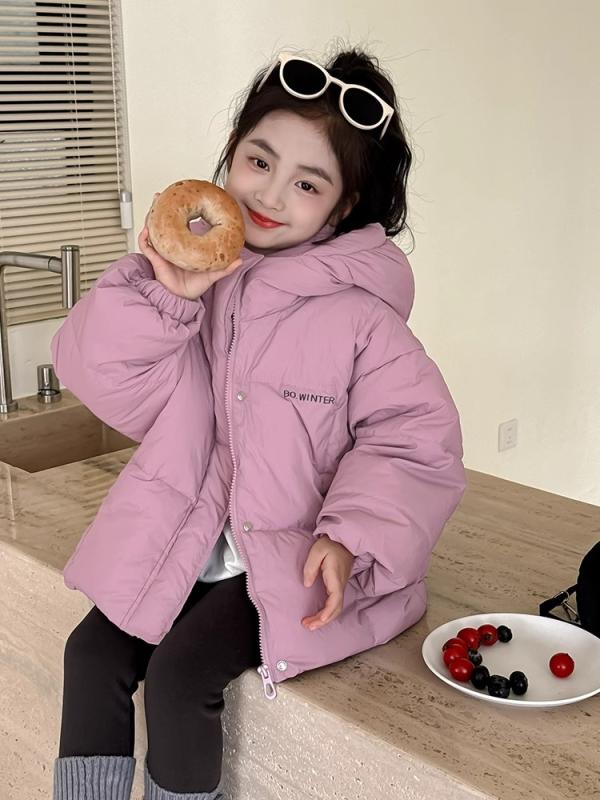 ダウンジャケット キッズ 女の子 極厚 防寒 あったか ホワイトダックダウン フード付き ショート丈 ゆったり オーバーサイズ おしゃれ かわいい 韓国風 プリンセス 秋冬 通学 お出かけ アウター コート ピンク パープル 黒