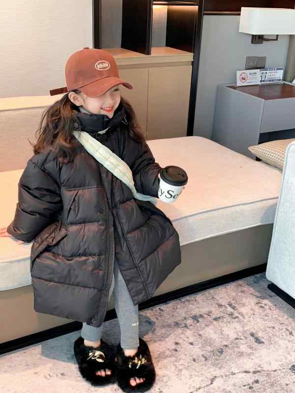 ダウンジャケット キッズ 女の子 子供 90%ホワイトダックダウン 厚手 防寒 保温 冬物 ショート丈 ゆったり フード付き 長袖 ジップアップ 韓国風 おしゃれ かわいい プリンセス 無地｜セキュアデポ