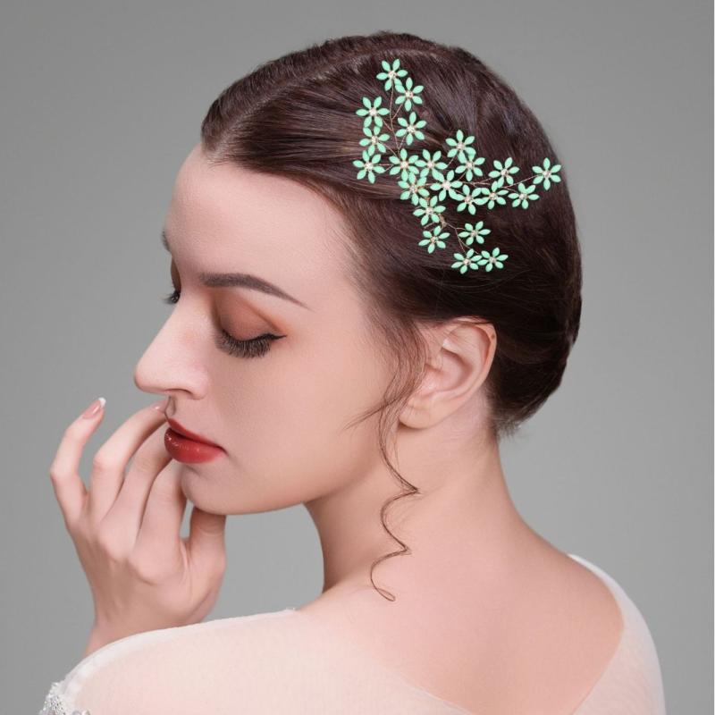 髪飾り レディース ヘアコーム 結婚式 ウェディング 花嫁 新婦 手作り ハンドメイド ラインストーン 欧米風 リーフモチーフ 合金製 多色展開