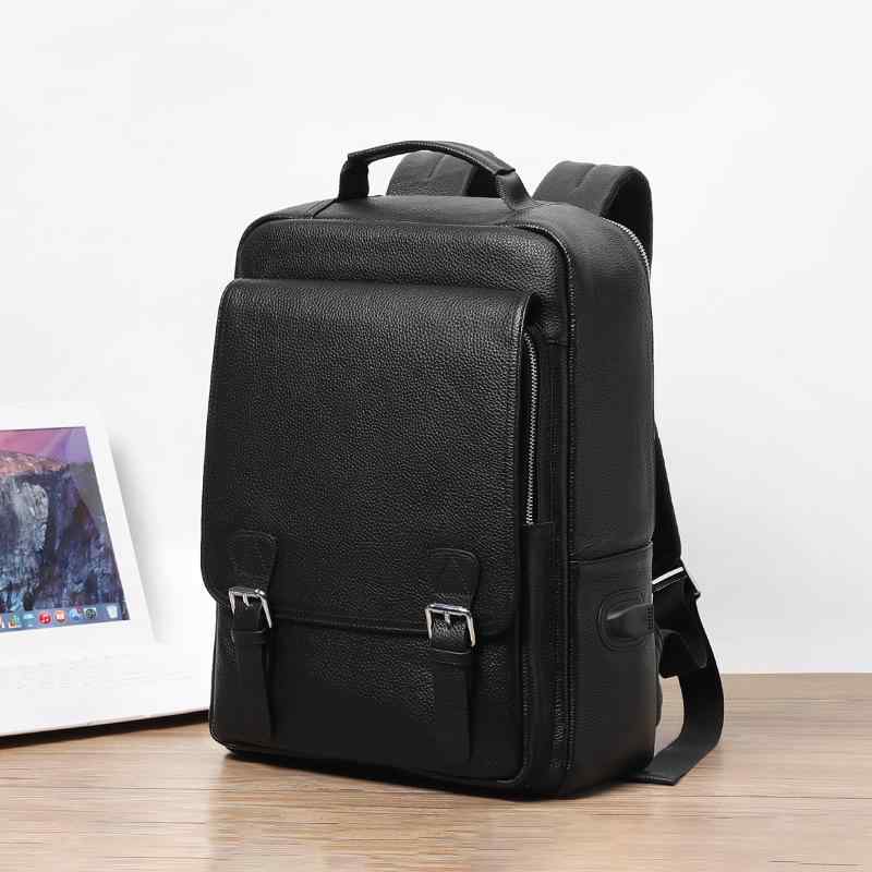 リュックサック メンズ 本革 牛革 多機能 USB充電ポート付き PC収納 大容量 防水 耐摩耗 盗難防止 通勤 ビジネス カジュアル 旅行用 A4対応 ブラック 7,639円