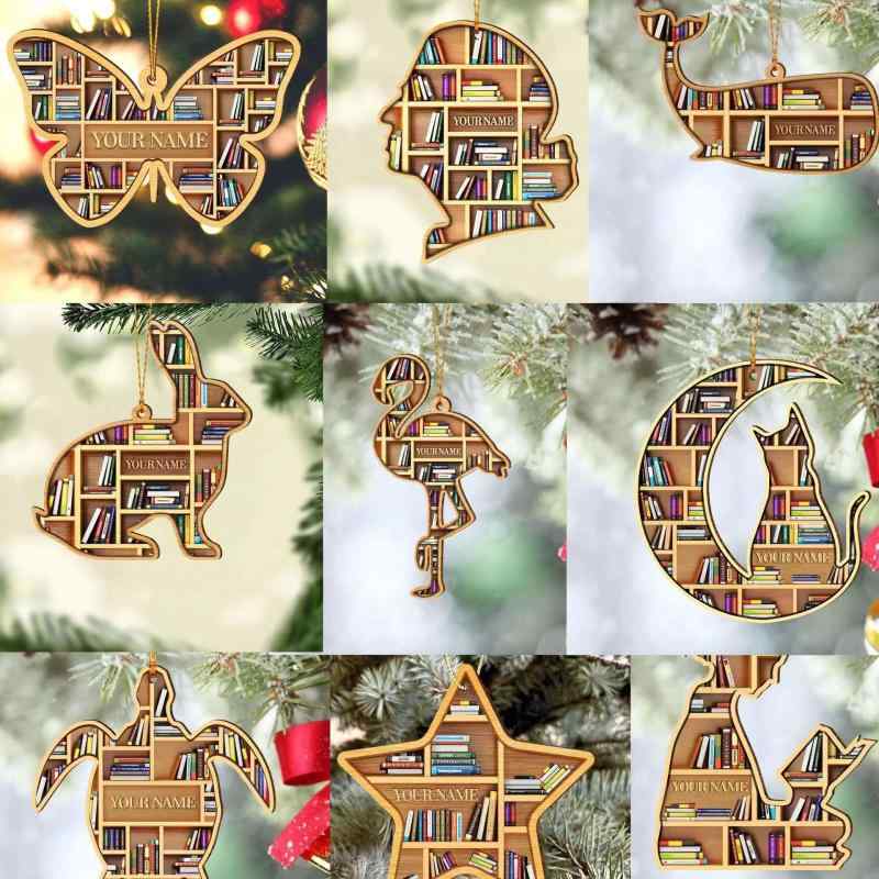 Charms Acrylic miniature bookshelf design, flat, perfect for Christmas, book lovers, book clubs, librarians, souvenirs, hanging decorations.Keychains Gift, present, birthday, graduation, gift, stationery, reading item