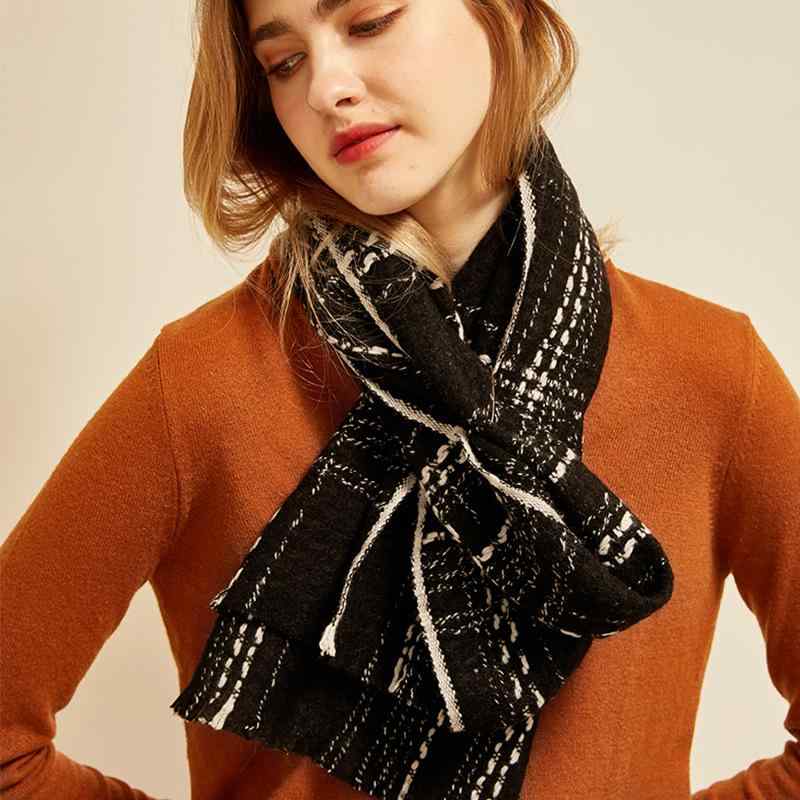 マフラー ストール レディース メンズ 兼用 カシミヤ 暖かい 防寒 秋冬 チェック柄 大判 ロング 柔らかな肌触り 色織り 通勤 通学 カップル お揃い コーディネートしやすい｜セキュアデポ