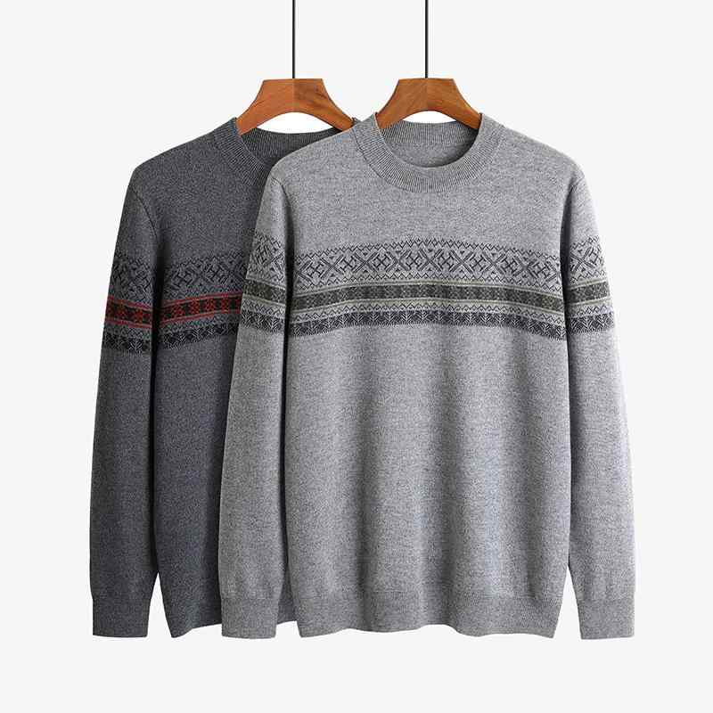 ニット メンズ カシミヤ100% クルーネック プルオーバー セーター 厚手 保温 あったか 高級感 秋冬 ビジネス 通勤 オフィス カジュアル