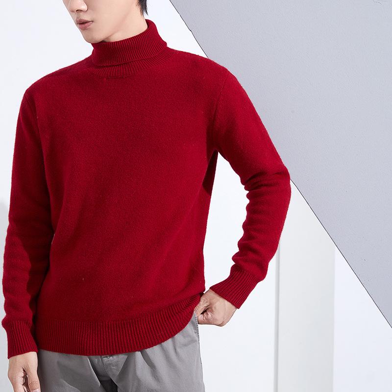 ニット メンズ 男性用 保温 あったか 厚手 ハイネック タートルネック プルオーバー ウール100% カシミヤタッチ 無地 大きいサイズ ビッグサイズ 秋冬 ビジネス 紳士 ベーシック デイリー インナー｜セキュアデポ