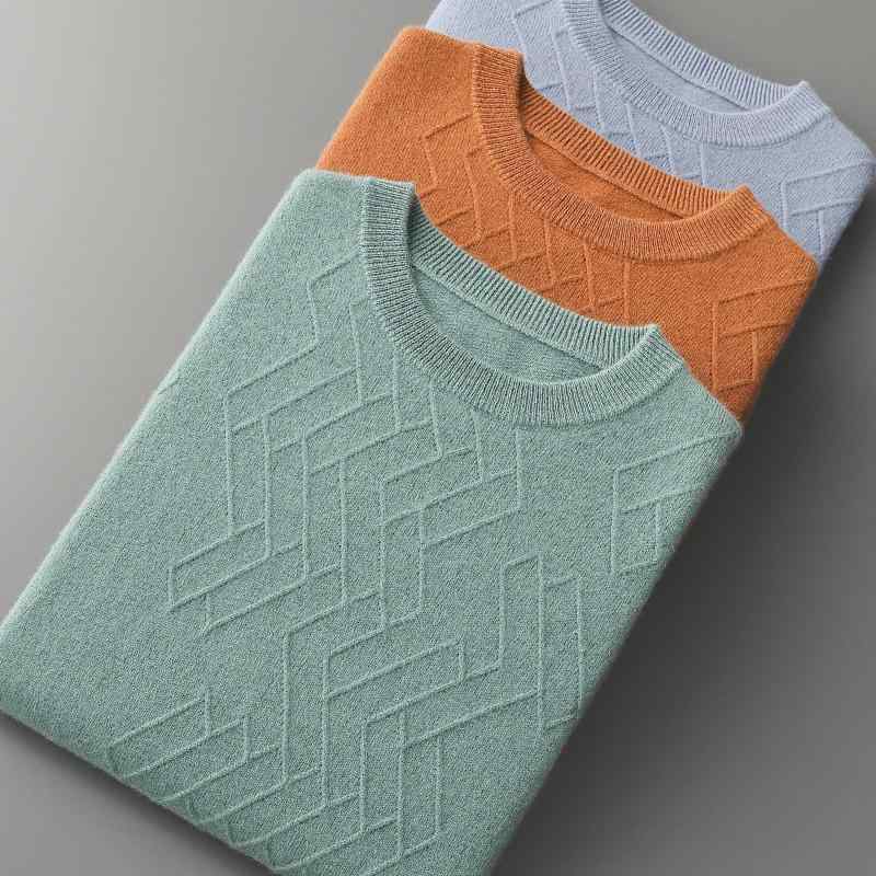 カシミヤセーター メンズ 100%純カシミヤ クルーネック 秋冬 防寒 暖かい 無地 プルオーバー ニット トップス インナー ビジネス カジュアル 通勤 長袖 上質 デイリーユース