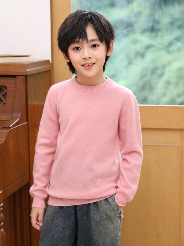 セーター キッズ ベビー 男の子 女の子 男女兼用 秋冬 ウール100% 丸首 無地 プルオーバー 長袖 ソフトタッチ シンプル あたたかい かわいい