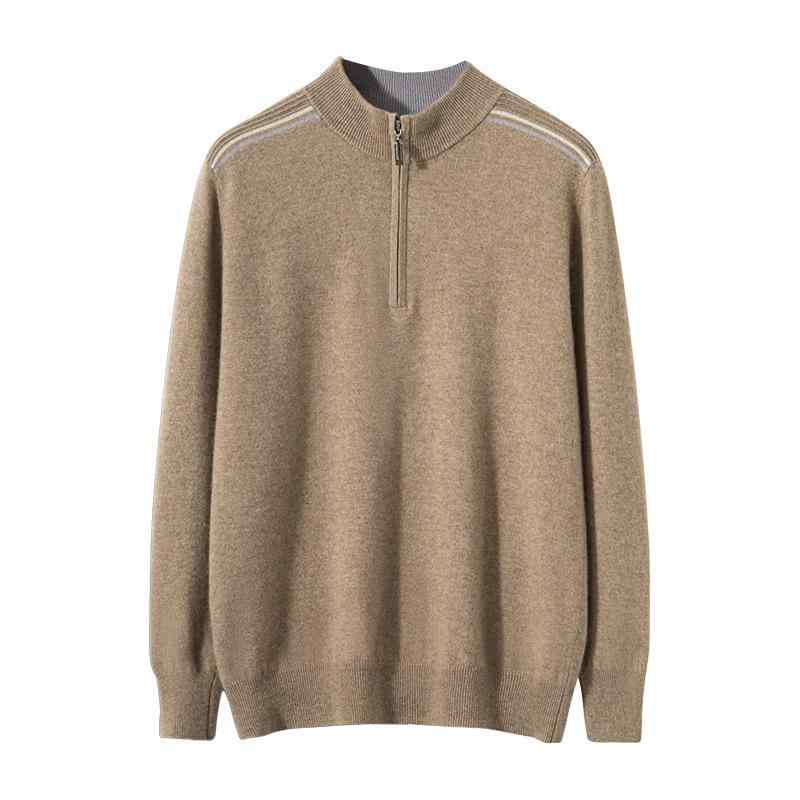 カシミヤニット メンズ モックネック 長袖 厚手 カシミヤ混 秋冬 保温 ゆったり シンプル 無地 高級感 リラックスフィット デイリーユース 部屋着 通勤|セキュアデポ