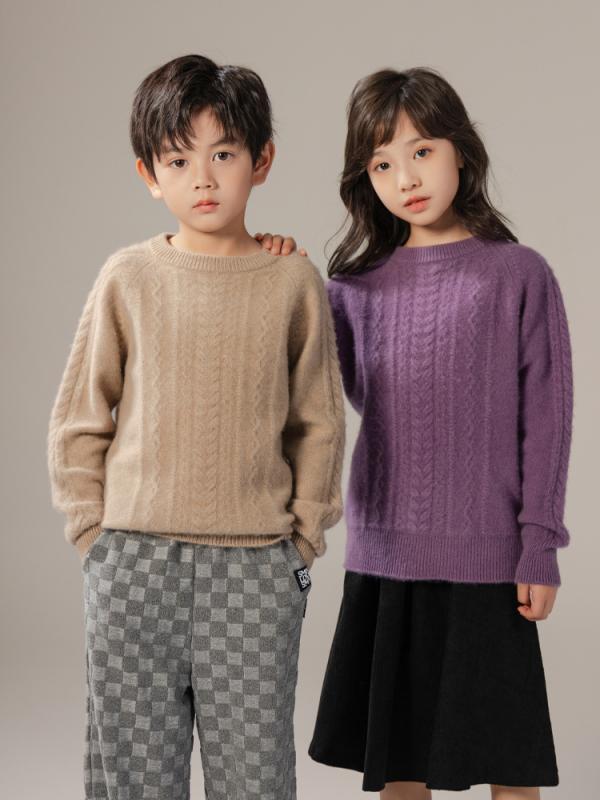 キッズ スウェーター 男女兼用 ユニ一発やる 野羊カシミール 秋冬春 朦々たる 生あたたかい パステル色の膚ざわり 丸首 労働者の一団首っ玉 分かりやすい 無地 御坊っちゃん 通学 御部屋着 心地よい