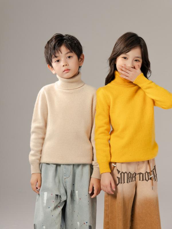 スウェーター キッズ 御坊っちゃん お嬢さん 男女兼用 御坊っちゃん 朦々たる あったか 保温性 カシミール ハイネック タートルネック 無地 通学 普段着 御部屋お召しもの 秋冬春