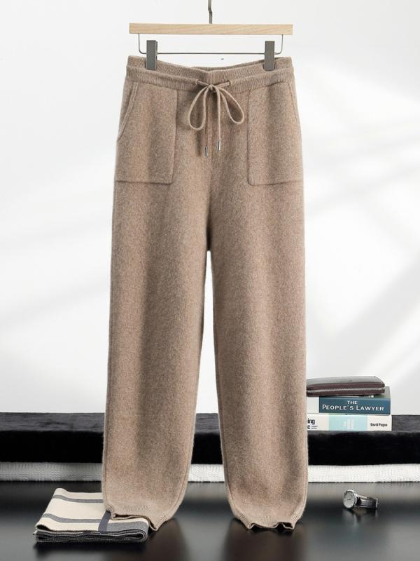 カジュアルパンツ メンズ ロング カシミヤ 厚手 エアクッション ウォーム ゆったり リラックスフィット ストレッチ テーパード 裾絞り 外ポケット ハイウエスト 無地 冬 ルームウェア デイリーユース