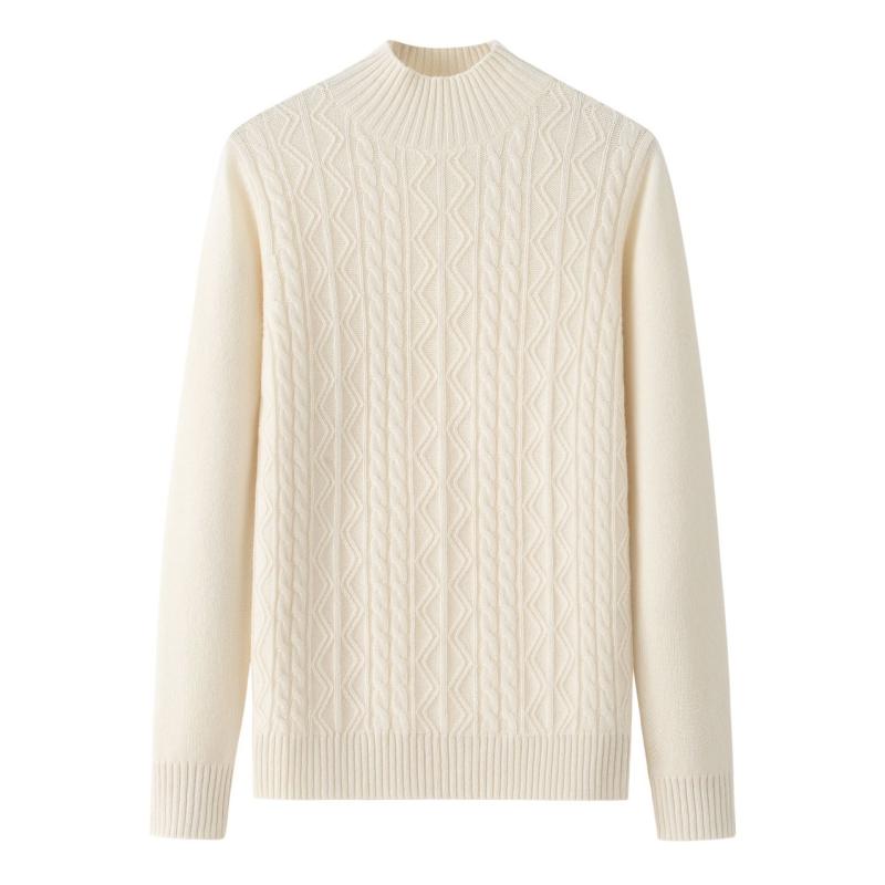 カシミヤセーター レディース 厚手 双糸 ハイネック 100%カシミヤ プルオーバー ケーブル編み 長袖 秋冬 エレガント 通勤|セキュアデポ