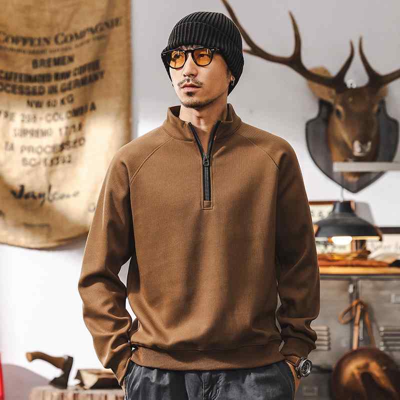 スウェット メンズ 裏起毛 ヘビーウェイト ハーフジップ アメカジ 男前 カジュアル ストライプ柄 ゆったり オーバーサイズ 長袖 トップス 秋冬 トレーナー 男性用