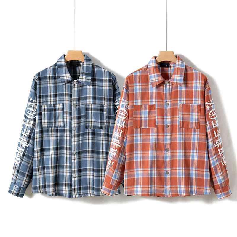 シャツ メンズ アメリカンレトロ バイカラー チェック柄 ポケット付き 長袖 ゆったり ルーズフィット カジュアル トレンド 着回し抜群 開襟シャツ 秋冬 羽織り