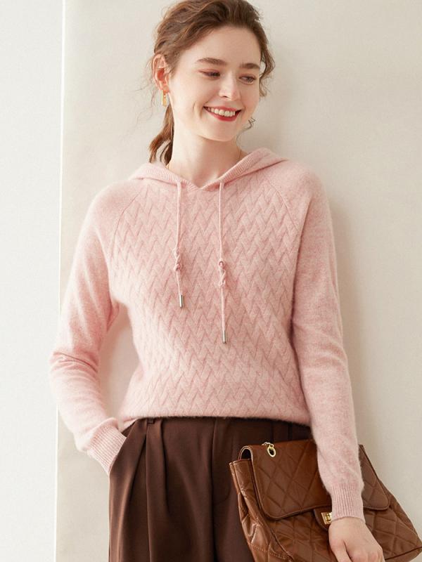 ニット レディース カシミヤ パーカー プルオーバー 長袖 ゆったり ルーズフィット 柔らかい 肌触り 快適 保温 トップス 無地 厚手 通勤 カジュアル デイリーユース