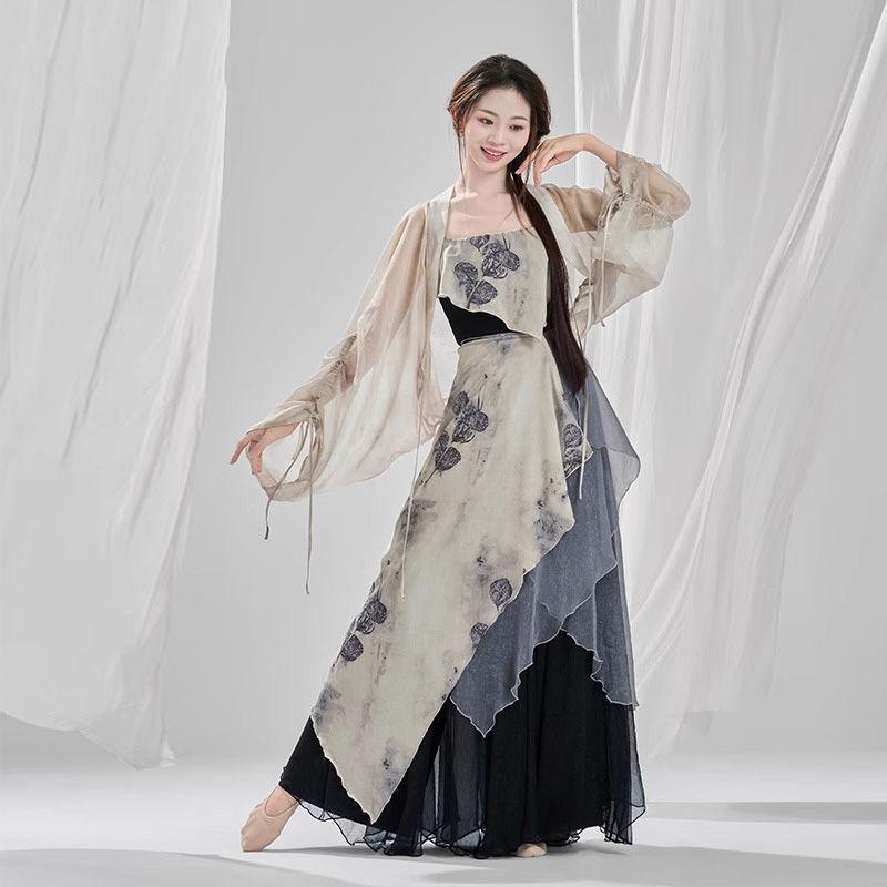 ダンス衣装 メンズ 古典舞踊 中国舞踊 漢唐スタイル 舞台 演劇 発表会 パフォーマンス用 花柄 軽やか シフォン リネン素材 セットアップ 夏秋 4,564円