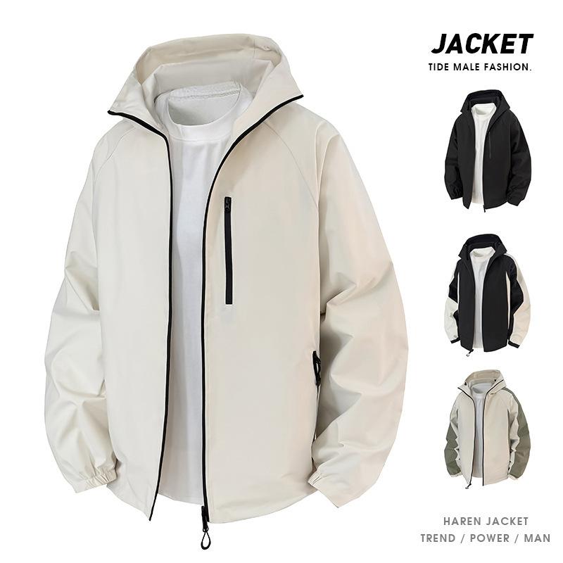 ジャケット メンズ リバーシブル マウンテンパーカー 機能性 フード付き アメリカンカジュアル 登山 トレンド ポリエステル 無地 長袖 サイドポケット 春秋