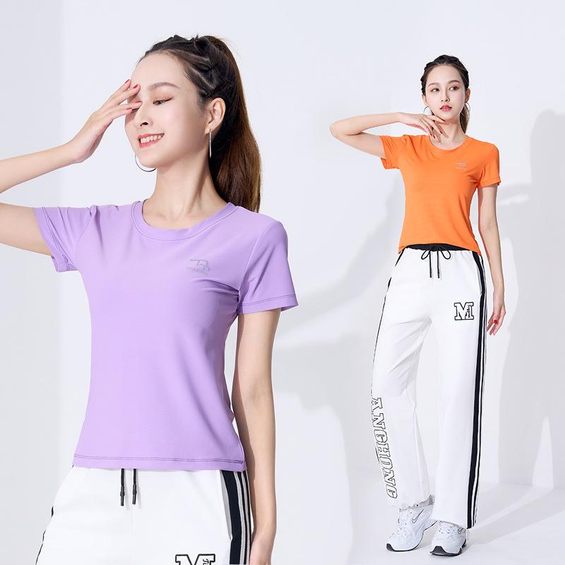 ダンスウェア メンズ 男性用 速乾 接触冷感 半袖 Tシャツ スポーツ ランニング ダンス フィットネス エアロビクス 再生繊維 練習着 発表会 衣装