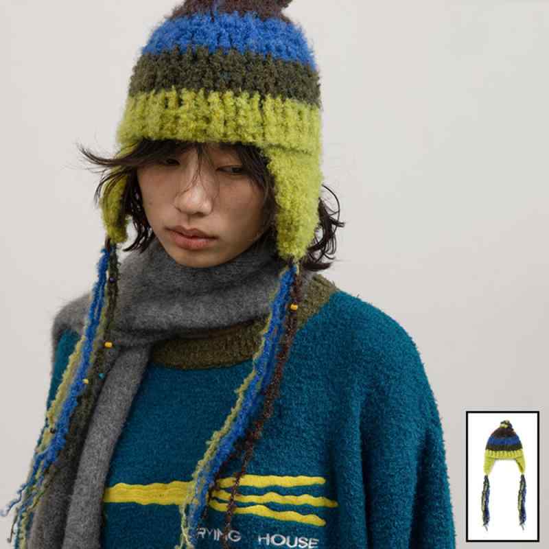 ニット帽 手編み コットン 透かし編み UVカット バケットハット 通気性 保温 防風 お出かけ 旅行 カジュアル 秋冬 短つば